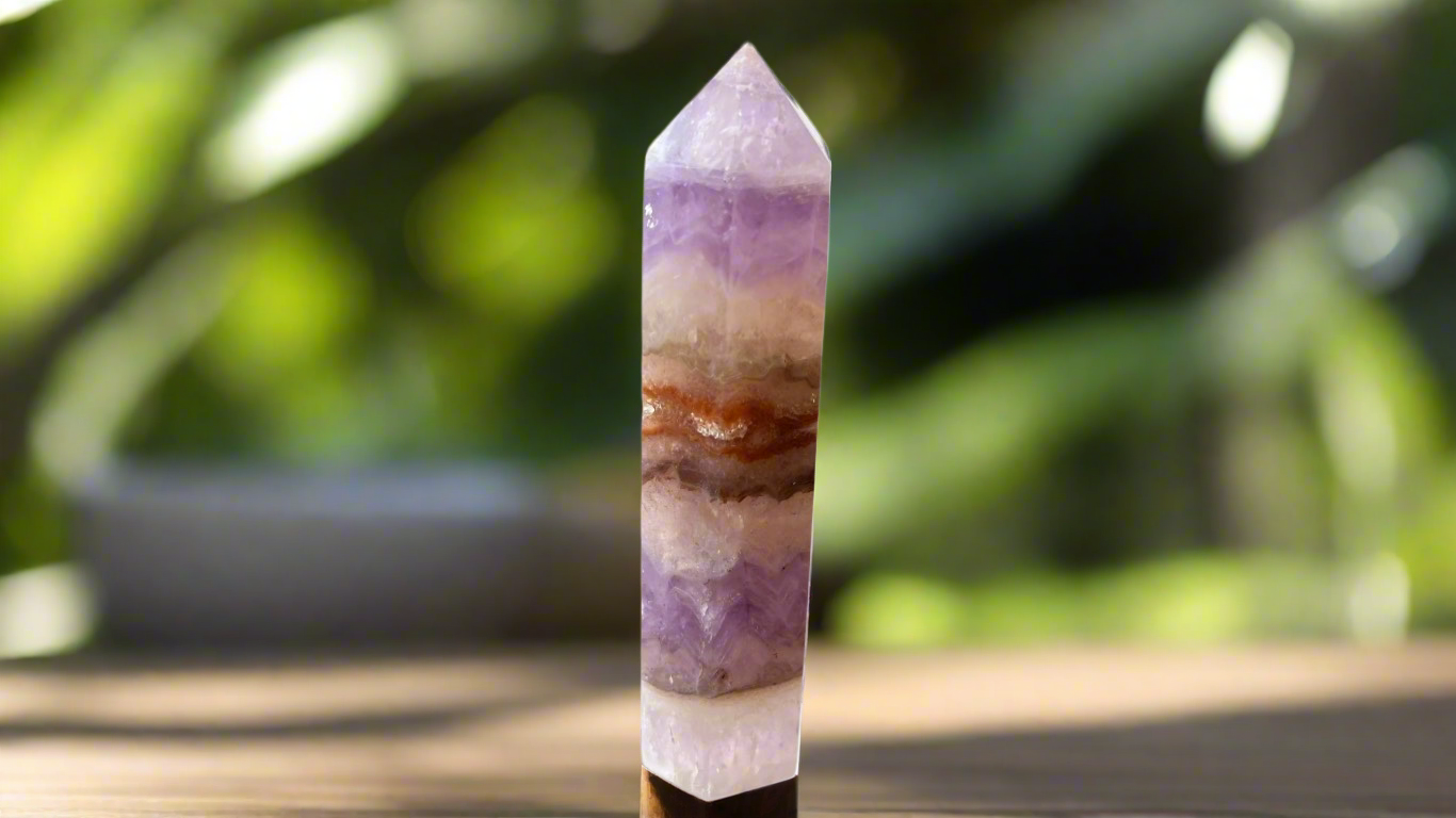 Amethyst & Crazy Lace Agate Tower 10cm