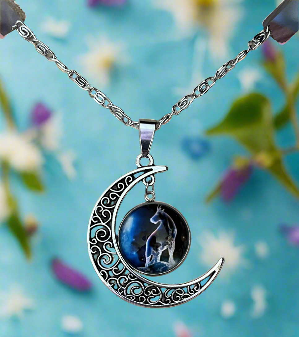 Capricorn Constellation Moon Pendant & Necklace