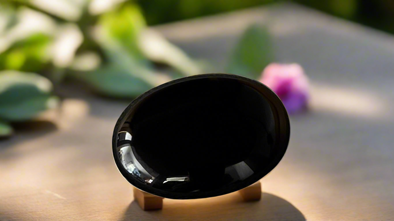 Black Obsidian Palm Stone