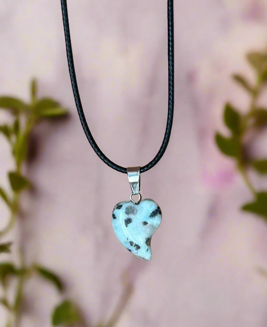 Moonstone Heart Pendant with Necklace