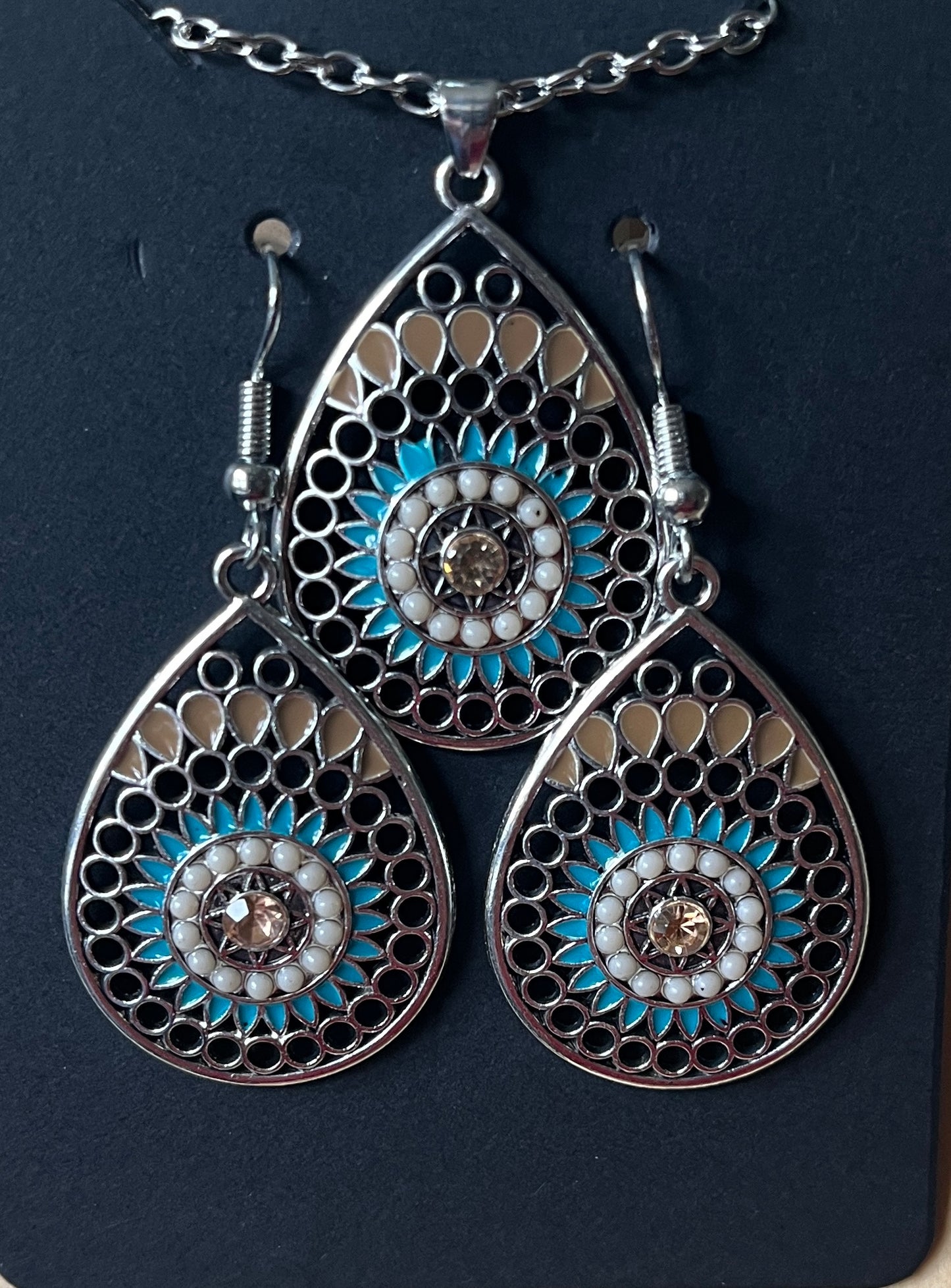 Mandala Pendant Necklace & Earrings
