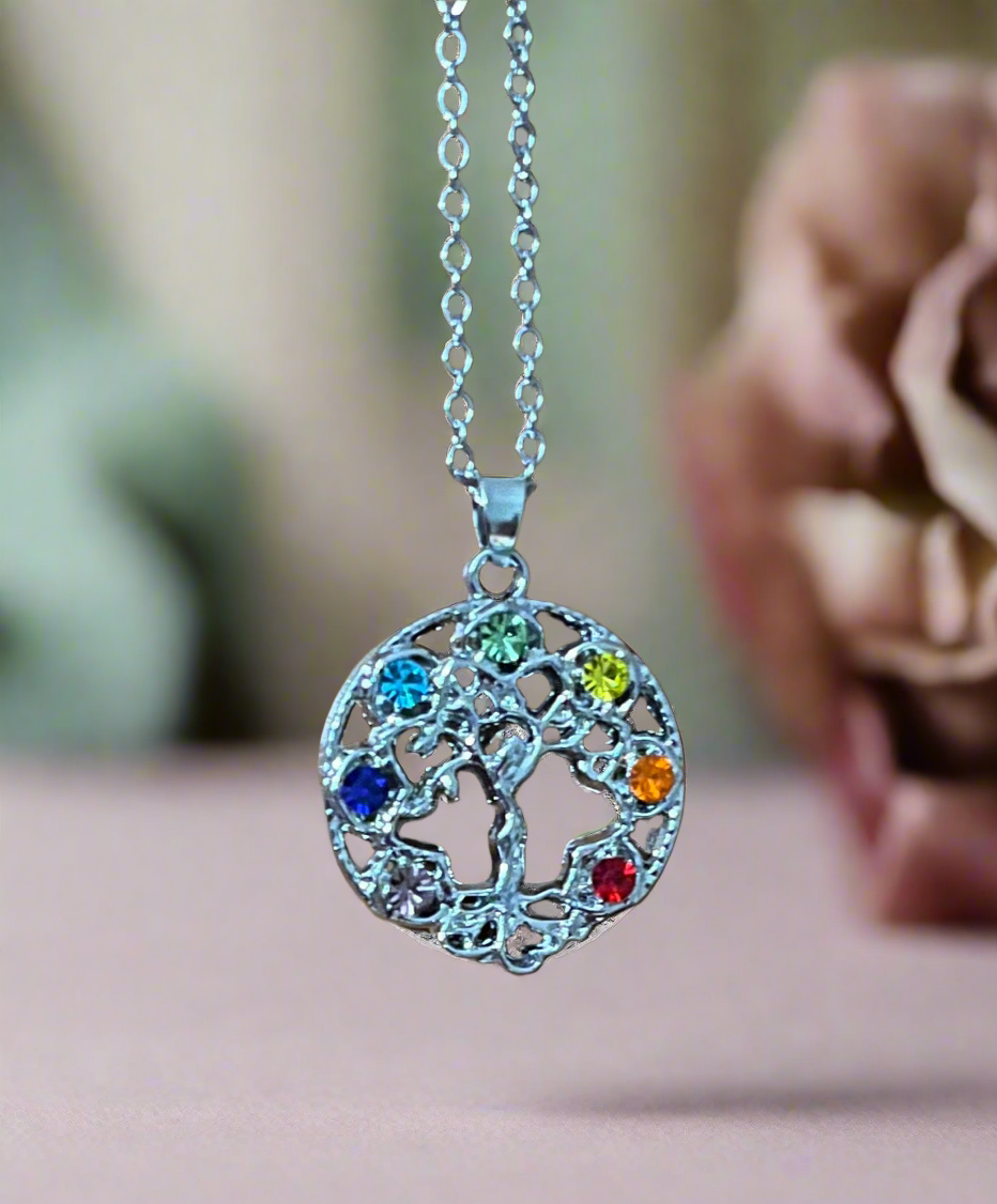 Tree Of Life Chakra Pendant With Necklace