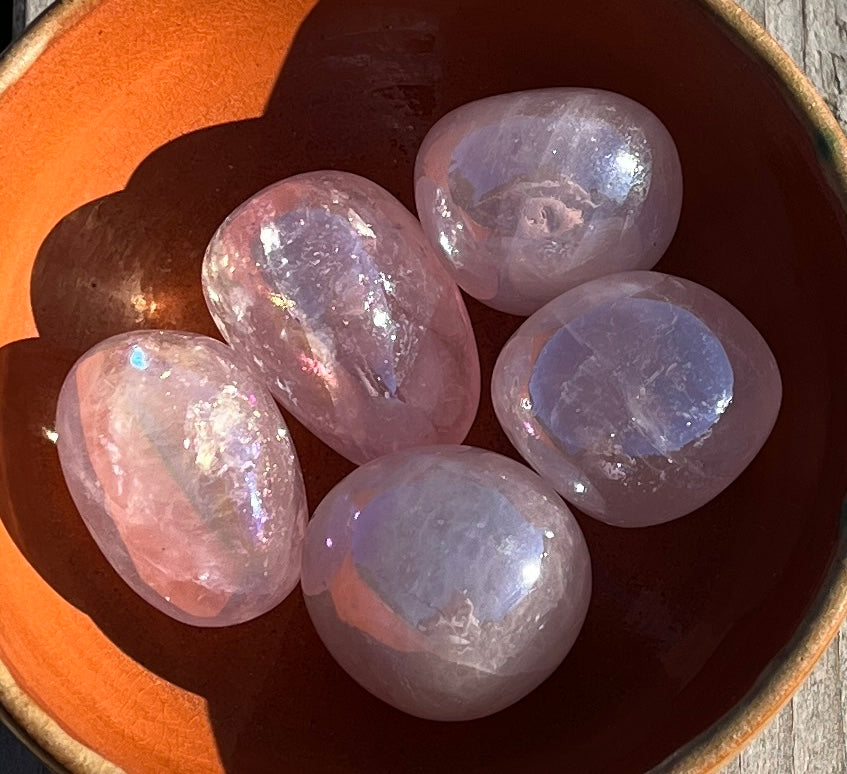 Rose Aura Quartz Tumble Stone