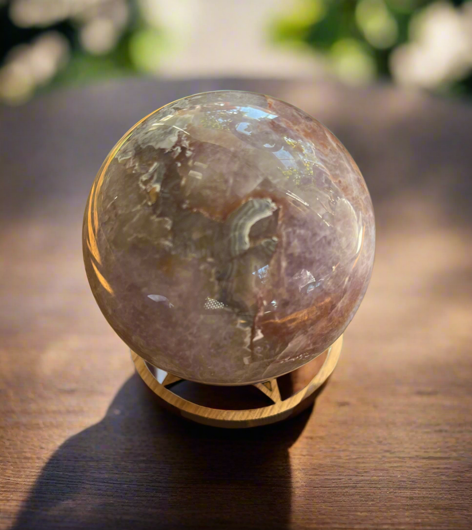 Amethyst & Crazy Lace Agate Sphere