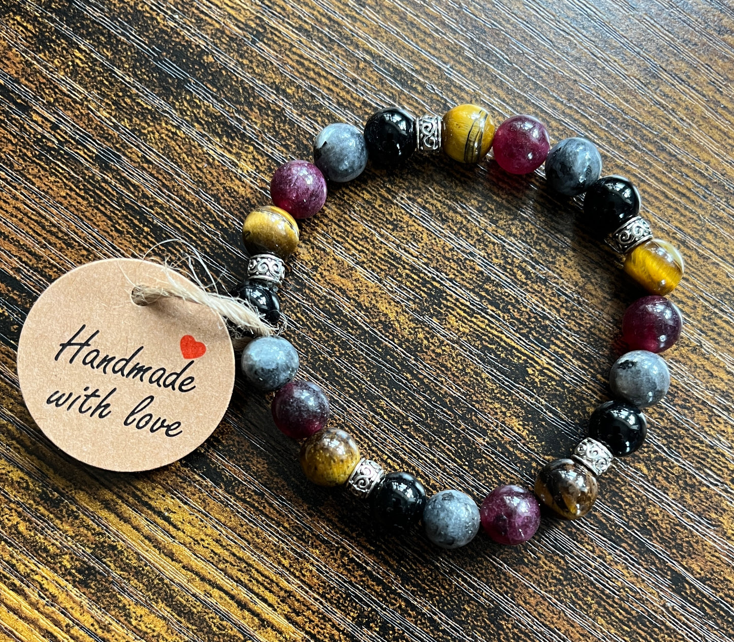 Confidence ~ Creativity ~ Protection Handmade Crystal Reiki Healing Bracelet