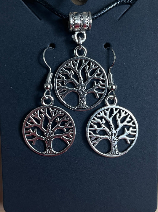 Tree Of Life Pendant Necklace & Earrings