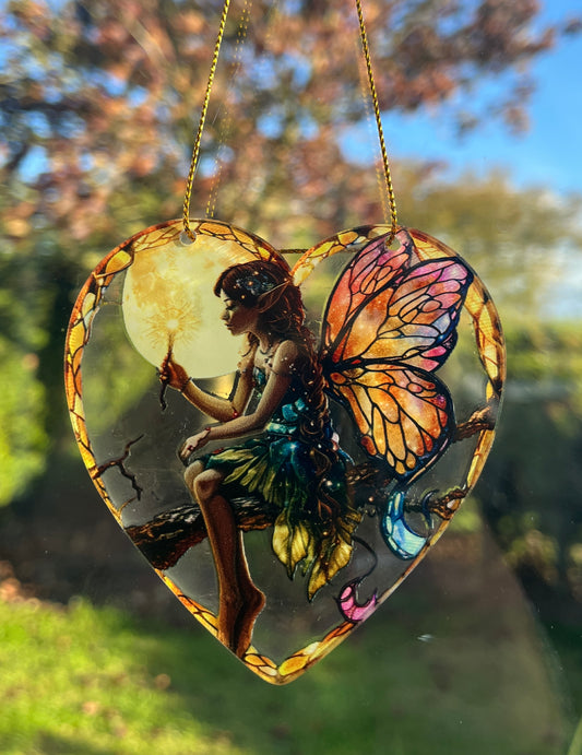 Fairy Heart Shaped Suncatcher