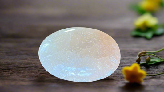 Orange Selenite Palm Stone