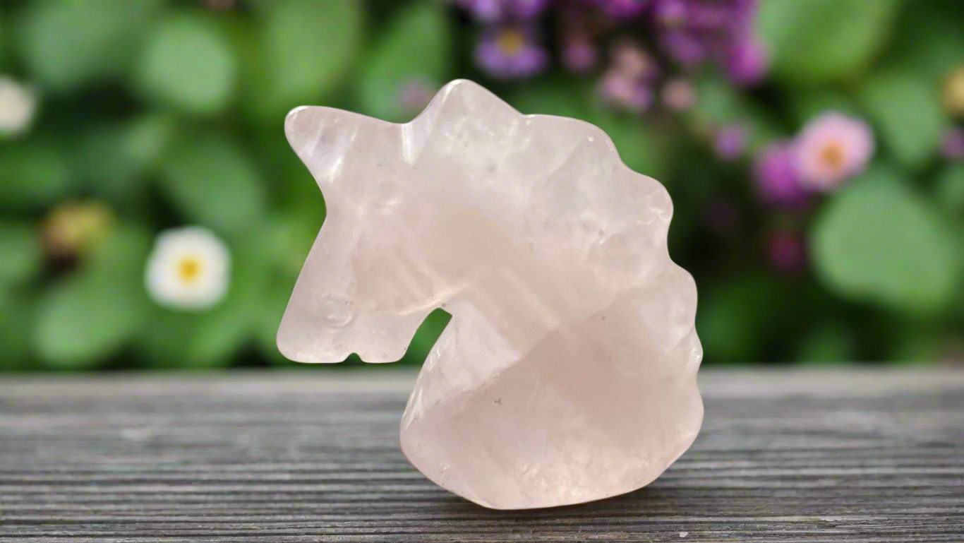 Rose Quartz Hand Carved Unicorn 🦄