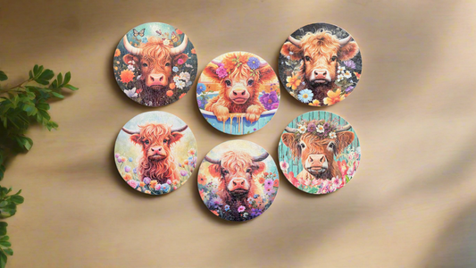 Highland Cow Coasters