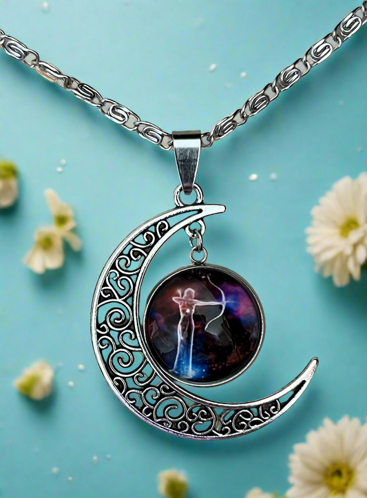 Sagittarius Constellation Moon Pendant & Necklace