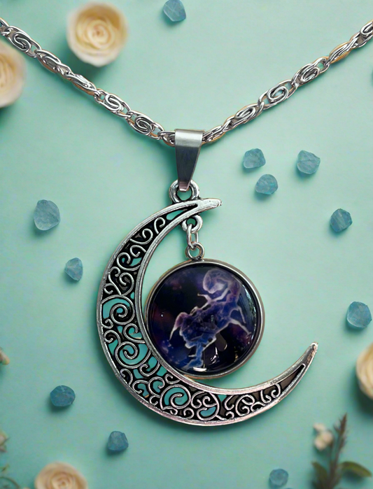 Scorpio Constellation Moon Pendant & Necklace