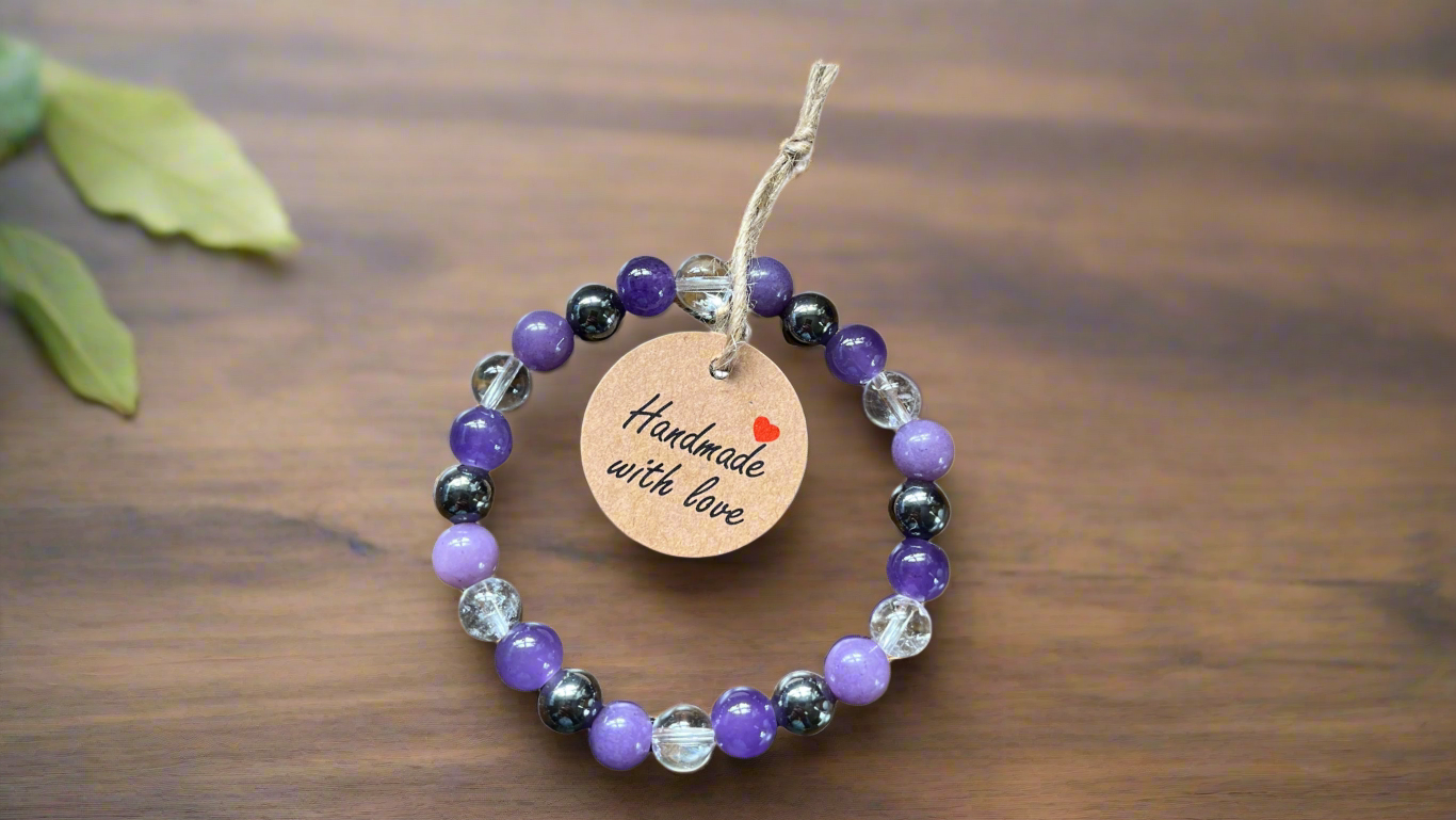Fibromyalgia Support Handmade Crystal Reiki Healing Bracelet