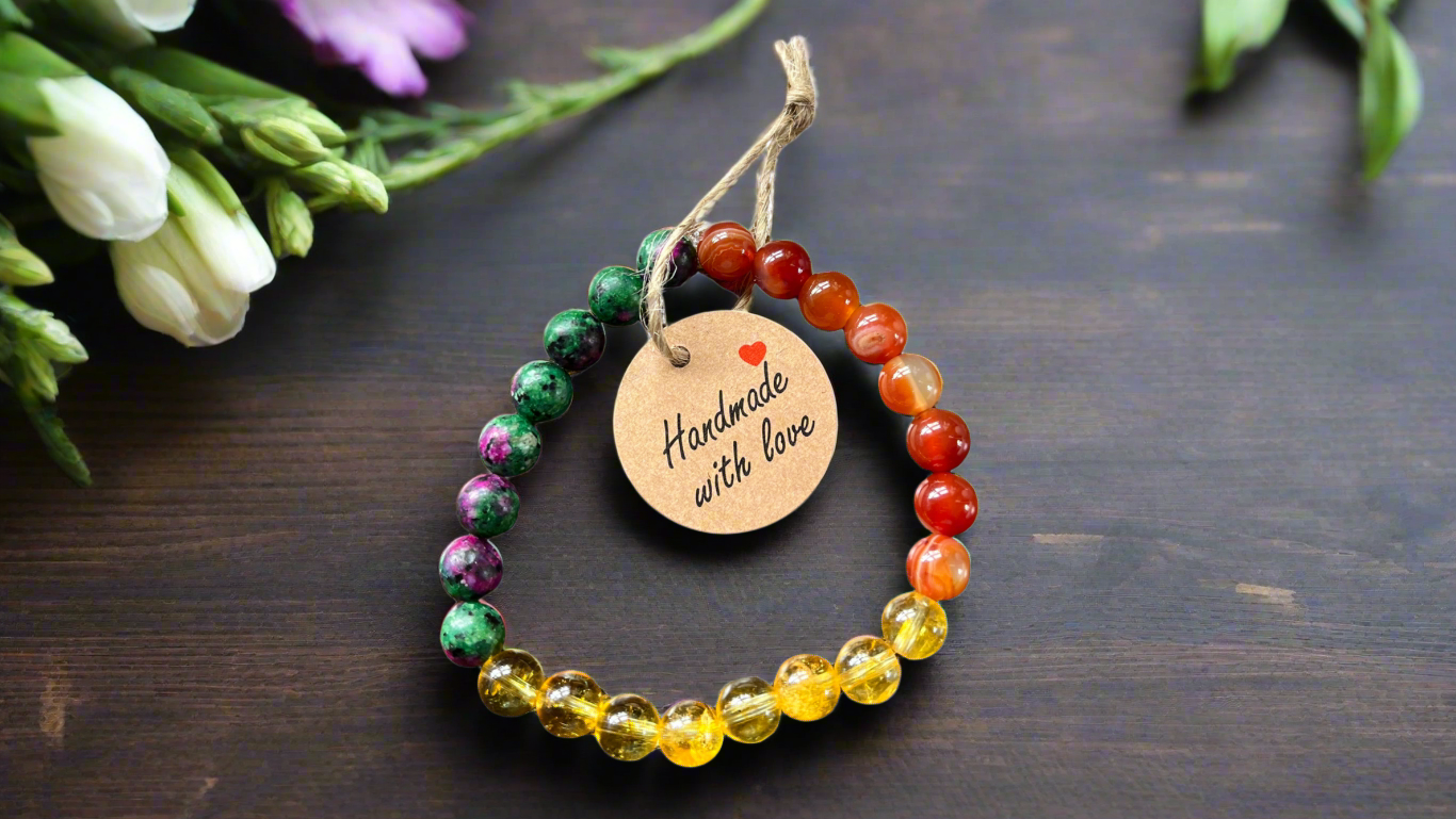 Fatigue & Low Energy Handmade Crystal Reiki Healing Bracelet