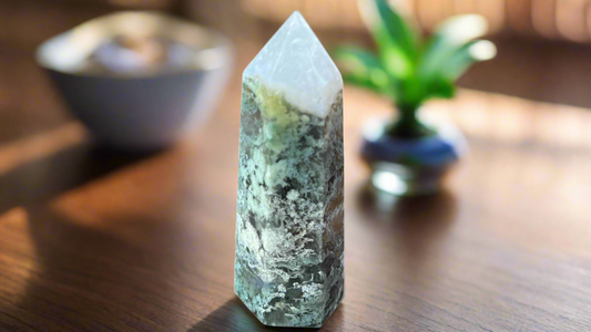 Moss Agate Tower 6cm