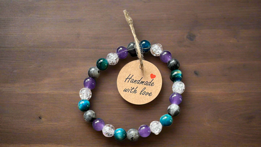 Spiritual Growth & Intuition Handmade Crystal Reiki Bracelet