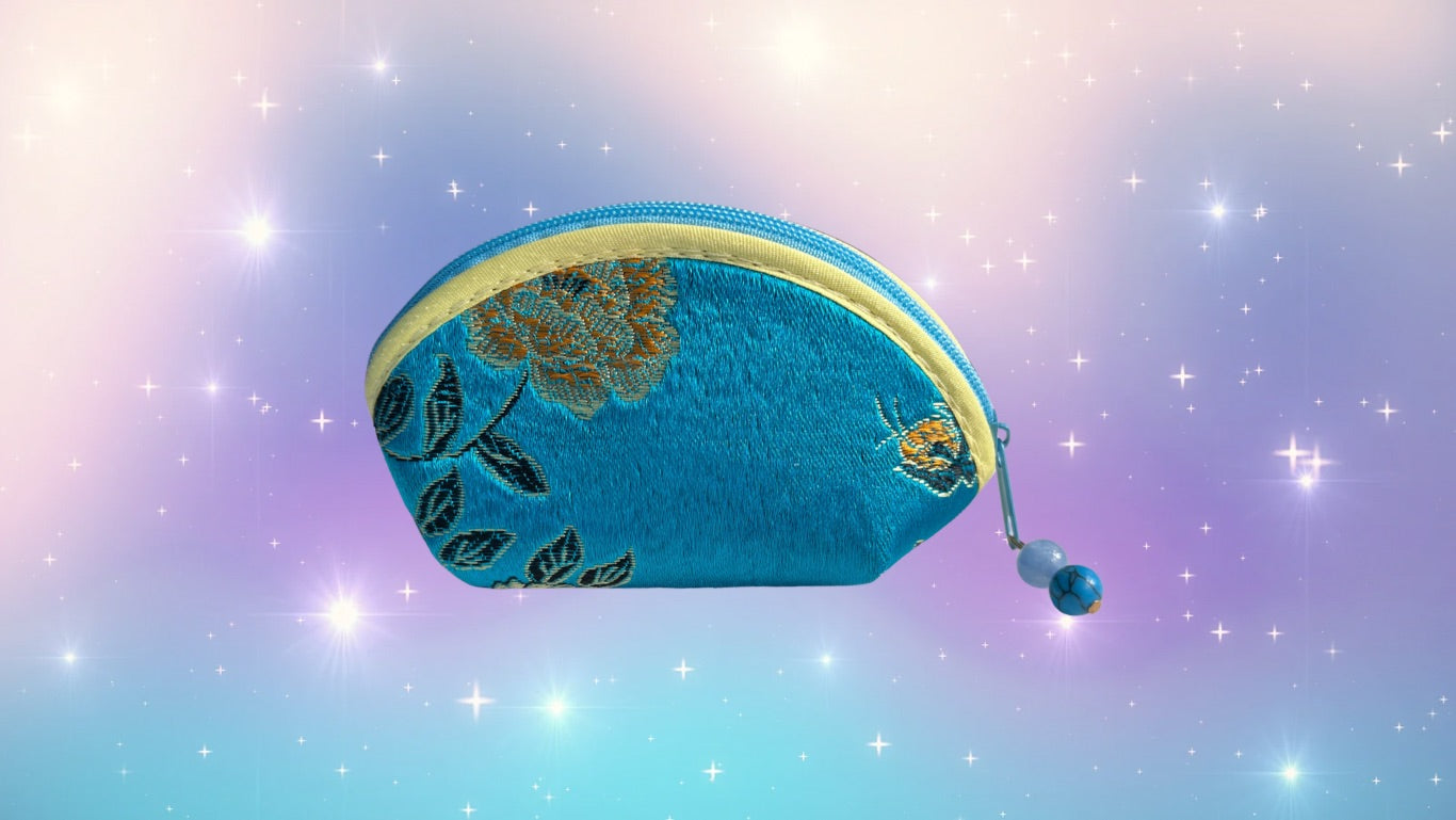 Crystal Keepsake Pouch Blue