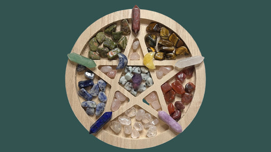 Sacred Balance Pentagram & Crystal Set