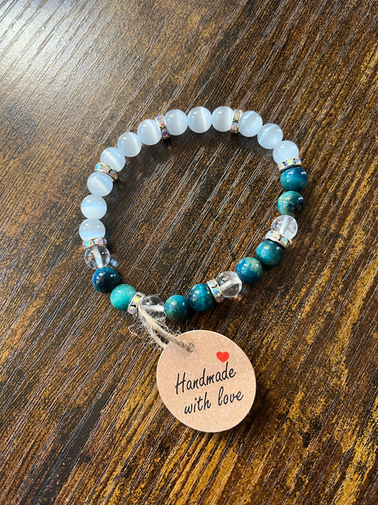 Aura ~ Cleansing ~ Intuition Handmade Crystal Reiki Healing Bracelet