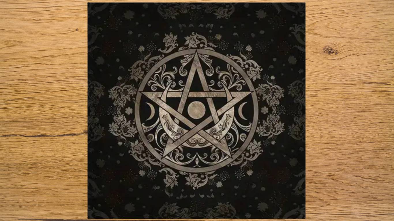 Pentagram Triple Moon Alter Cloth